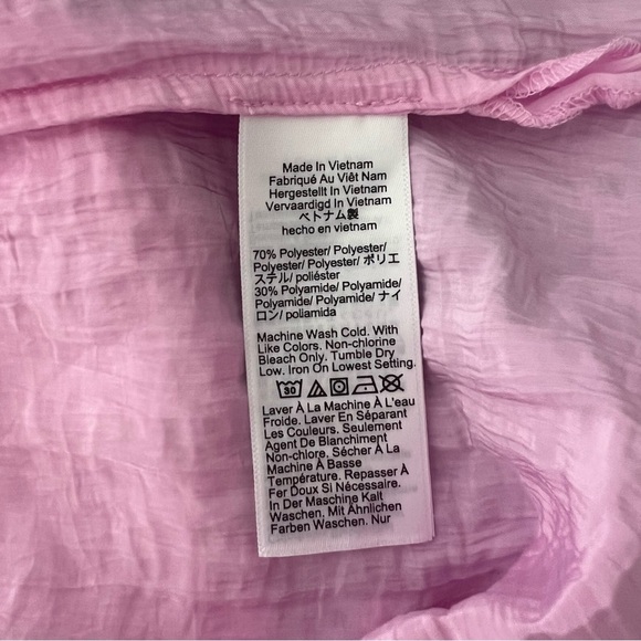 NWT J. Crew Belted Shirt Dress in Washed Nylon Pink Crinkle Midi - Picture 8 of 9